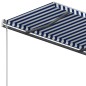 vidaXL Standmarkise Manuell Einziehbar 400x350 cm Blau/Weiß vidaXL Standmarkise Manuell Einziehbar 400x350 cm Blau/Weiß
