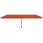 vidaXL Standmarkise Manuell Einziehbar 600x300 cm Orange/Braun vidaXL Standmarkise Manuell Einziehbar 600x300 cm Orange/Braun