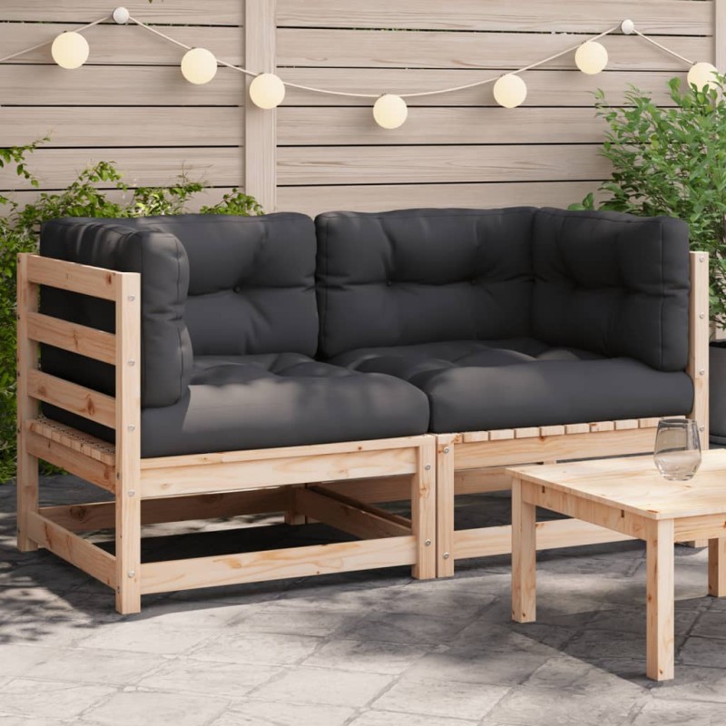 vidaXL Garten-Ecksofas mit Kissen 2 Stk. Massivholz Kiefer vidaXL Garten-Ecksofas mit Kissen 2 Stk. Massivholz Kiefer