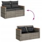 vidaXL Gartensofa 2-Sitzer mit Kissen Grau Poly Rattan vidaXL Gartensofa 2-Sitzer mit Kissen Grau Poly Rattan
