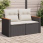 vidaXL Gartensofa mit Kissen 2-Sitzer Schwarz Poly Rattan vidaXL Gartensofa mit Kissen 2-Sitzer Schwarz Poly Rattan
