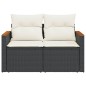 vidaXL Gartensofa mit Kissen 2-Sitzer Schwarz Poly Rattan vidaXL Gartensofa mit Kissen 2-Sitzer Schwarz Poly Rattan