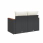 vidaXL Gartensofa mit Kissen 2-Sitzer Schwarz Poly Rattan vidaXL Gartensofa mit Kissen 2-Sitzer Schwarz Poly Rattan