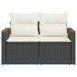 vidaXL Gartensofa mit Kissen 2-Sitzer Schwarz Poly Rattan vidaXL Gartensofa mit Kissen 2-Sitzer Schwarz Poly Rattan