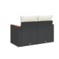 vidaXL Gartensofa mit Kissen 2-Sitzer Schwarz Poly Rattan vidaXL Gartensofa mit Kissen 2-Sitzer Schwarz Poly Rattan