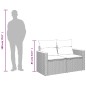 vidaXL Gartensofa mit Kissen 2-Sitzer Schwarz Poly Rattan vidaXL Gartensofa mit Kissen 2-Sitzer Schwarz Poly Rattan