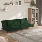 vidaXL Schlafsofa 2-Sitzer mit 2 Kissen Dunkelgrün Samt vidaXL Schlafsofa 2-Sitzer mit 2 Kissen Dunkelgrün Samt