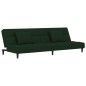 vidaXL Schlafsofa 2-Sitzer mit 2 Kissen Dunkelgrün Samt vidaXL Schlafsofa 2-Sitzer mit 2 Kissen Dunkelgrün Samt