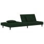 vidaXL Schlafsofa 2-Sitzer mit 2 Kissen Dunkelgrün Samt vidaXL Schlafsofa 2-Sitzer mit 2 Kissen Dunkelgrün Samt