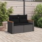 vidaXL Gartensofa mit Kissen 2-Sitzer Schwarz Poly Rattan vidaXL Gartensofa mit Kissen 2-Sitzer Schwarz Poly Rattan