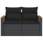 vidaXL Gartensofa mit Kissen 2-Sitzer Schwarz Poly Rattan vidaXL Gartensofa mit Kissen 2-Sitzer Schwarz Poly Rattan