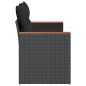 vidaXL Gartensofa mit Kissen 2-Sitzer Schwarz Poly Rattan vidaXL Gartensofa mit Kissen 2-Sitzer Schwarz Poly Rattan