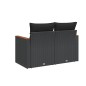 vidaXL Gartensofa mit Kissen 2-Sitzer Schwarz Poly Rattan vidaXL Gartensofa mit Kissen 2-Sitzer Schwarz Poly Rattan