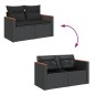 vidaXL Gartensofa mit Kissen 2-Sitzer Schwarz Poly Rattan vidaXL Gartensofa mit Kissen 2-Sitzer Schwarz Poly Rattan
