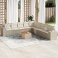 vidaXL 10-tlg. Garten-Sofagarnitur mit Kissen Beige Poly Rattan vidaXL 10-tlg. Garten-Sofagarnitur mit Kissen Beige Poly Rattan