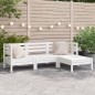 vidaXL Gartensofa 3-Sitzer mit Hocker Weiß Massivholz Kiefer vidaXL Gartensofa 3-Sitzer mit Hocker Weiß Massivholz Kiefer