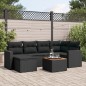 vidaXL 7-tlg. Garten-Sofagarnitur mit Kissen Schwarz Poly Rattan vidaXL 7-tlg. Garten-Sofagarnitur mit Kissen Schwarz Poly Rattan