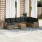 vidaXL 9-tlg. Garten-Sofagarnitur mit Kissen Grau Poly Rattan vidaXL 9-tlg. Garten-Sofagarnitur mit Kissen Grau Poly Rattan