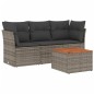 vidaXL 4-tlg. Garten-Sofagarnitur mit Kissen Grau Poly Rattan vidaXL 4-tlg. Garten-Sofagarnitur mit Kissen Grau Poly Rattan