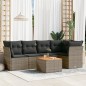 vidaXL 6-tlg. Garten-Sofagarnitur mit Kissen Grau Poly Rattan vidaXL 6-tlg. Garten-Sofagarnitur mit Kissen Grau Poly Rattan