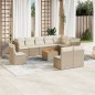 vidaXL 11-tlg. Garten-Sofagarnitur mit Kissen Beige Poly Rattan vidaXL 11-tlg. Garten-Sofagarnitur mit Kissen Beige Poly Rattan