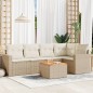 vidaXL 6-tlg. Garten-Sofagarnitur mit Kissen Beige Poly Rattan vidaXL 6-tlg. Garten-Sofagarnitur mit Kissen Beige Poly Rattan