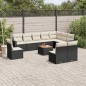 vidaXL 11-tlg. Garten-Sofagarnitur mit Kissen Schwarz Poly Rattan vidaXL 11-tlg. Garten-Sofagarnitur mit Kissen Schwarz Poly Rattan