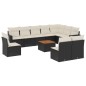 vidaXL 11-tlg. Garten-Sofagarnitur mit Kissen Schwarz Poly Rattan vidaXL 11-tlg. Garten-Sofagarnitur mit Kissen Schwarz Poly Rattan