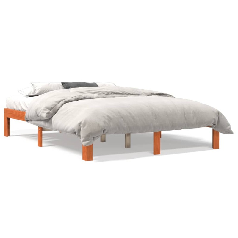 vidaXL Massivholzbett Wachsbraun 140x190 cm Kiefer vidaXL Massivholzbett Wachsbraun 140x190 cm Kiefer