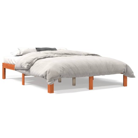 vidaXL Massivholzbett Wachsbraun 140x190 cm Kiefer
