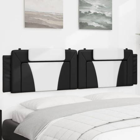 vidaXL Kopfteil-Kissen Schwarz und Weiß 200 cm Kunstleder