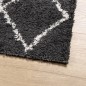 vidaXL Teppich Shaggy Hochflor Modern Schwarz und Creme 120x120 cm vidaXL Teppich Shaggy Hochflor Modern Schwarz und Creme 120x120 cm