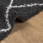 vidaXL Teppich Shaggy Hochflor Modern Schwarz und Creme 120x120 cm vidaXL Teppich Shaggy Hochflor Modern Schwarz und Creme 120x120 cm
