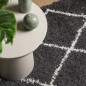 vidaXL Teppich Shaggy Hochflor Modern Schwarz und Creme 120x120 cm vidaXL Teppich Shaggy Hochflor Modern Schwarz und Creme 120x120 cm
