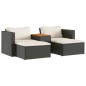vidaXL 5tlg. Garten-Sofagarnitur mit Kissen Schwarz Poly Rattan Akazie vidaXL 5tlg. Garten-Sofagarnitur mit Kissen Schwarz Poly Rattan Akazie