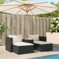 vidaXL 5tlg. Garten-Sofagarnitur mit Kissen Schwarz Poly Rattan Akazie vidaXL 5tlg. Garten-Sofagarnitur mit Kissen Schwarz Poly Rattan Akazie