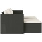 vidaXL 5tlg. Garten-Sofagarnitur mit Kissen Schwarz Poly Rattan Akazie vidaXL 5tlg. Garten-Sofagarnitur mit Kissen Schwarz Poly Rattan Akazie