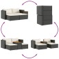 vidaXL 5tlg. Garten-Sofagarnitur mit Kissen Schwarz Poly Rattan Akazie vidaXL 5tlg. Garten-Sofagarnitur mit Kissen Schwarz Poly Rattan Akazie