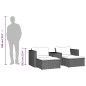 vidaXL 5tlg. Garten-Sofagarnitur mit Kissen Schwarz Poly Rattan Akazie vidaXL 5tlg. Garten-Sofagarnitur mit Kissen Schwarz Poly Rattan Akazie