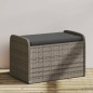 vidaXL Sitzbank mit Stauraum & Kissen Grau 80x51x52 cm Poly Rattan vidaXL Sitzbank mit Stauraum & Kissen Grau 80x51x52 cm Poly Rattan