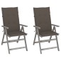 Verstellbare Gartenstühle 2 Stk. mit Auflagen Massivholz Akazie Verstellbare Gartenstühle 2 Stk. mit Auflagen Massivholz Akazie