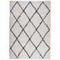 vidaXL Teppich Shaggy Hochflor Modern Creme und Schwarz 140x200 cm vidaXL Teppich Shaggy Hochflor Modern Creme und Schwarz 140x200 cm
