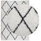 vidaXL Teppich Shaggy Hochflor Modern Creme und Schwarz 140x200 cm vidaXL Teppich Shaggy Hochflor Modern Creme und Schwarz 140x200 cm