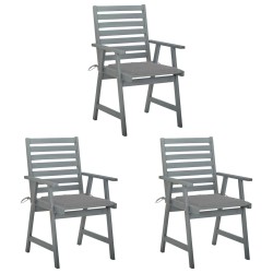 vidaXL Garten-Essstühle mit Kissen 3 Stk. Massivholz Akazie 