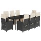 vidaXL 9-tlg. Garten-Essgruppe mit Kissen Schwarz Poly Rattan vidaXL 9-tlg. Garten-Essgruppe mit Kissen Schwarz Poly Rattan