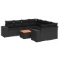 vidaXL 9-tlg. Garten-Sofagarnitur mit Kissen Schwarz Poly Rattan vidaXL 9-tlg. Garten-Sofagarnitur mit Kissen Schwarz Poly Rattan
