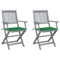 Klappbare Gartenstühle 2 Stk. mit Sitzkissen Massivholz Akazie Klappbare Gartenstühle 2 Stk. mit Sitzkissen Massivholz Akazie
