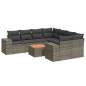vidaXL 9-tlg. Garten-Sofagarnitur mit Kissen Grau Poly Rattan vidaXL 9-tlg. Garten-Sofagarnitur mit Kissen Grau Poly Rattan