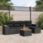 vidaXL 6-tlg. Garten-Sofagarnitur mit Kissen Schwarz Poly Rattan vidaXL 6-tlg. Garten-Sofagarnitur mit Kissen Schwarz Poly Rattan