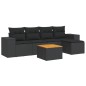 vidaXL 6-tlg. Garten-Sofagarnitur mit Kissen Schwarz Poly Rattan vidaXL 6-tlg. Garten-Sofagarnitur mit Kissen Schwarz Poly Rattan